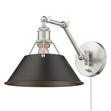 Golden 3306-A1W PW-RBZ - Yep by Golden Lighting Orwell 1-light Swing Arm Wall Lamp in Pewter and Rubbed Bronze shade